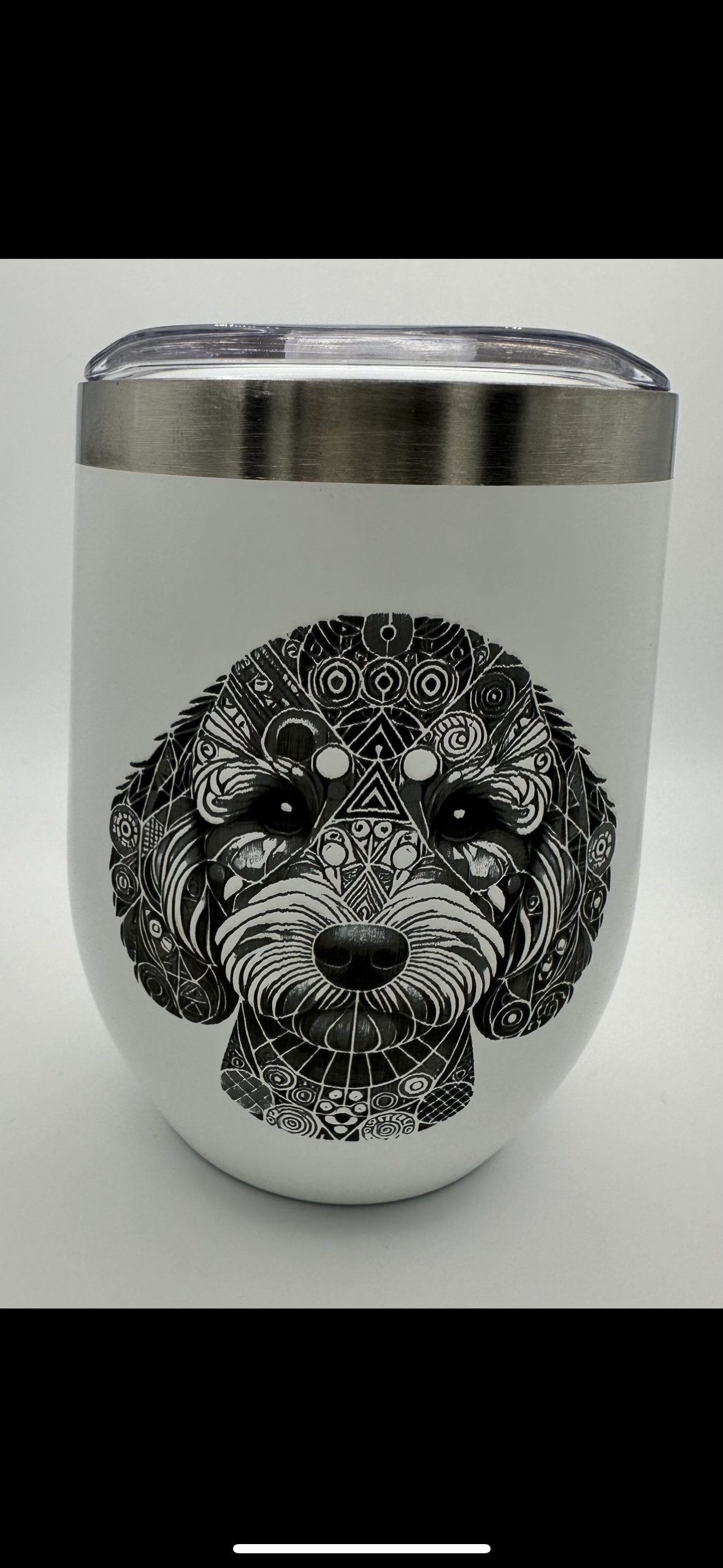 Geometric Dog design 12oz 340ml Double Wall Thermal Cup