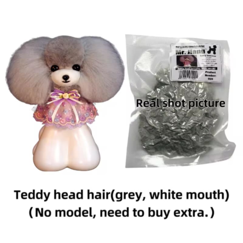Mr Jiang Teddy Bear Head Model Dog Wig Hair (Wig Only)