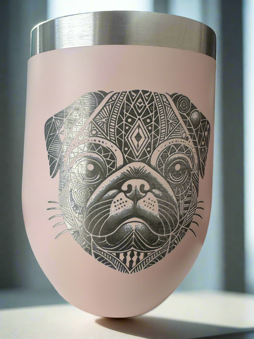 Geometric Dog design 12oz 340ml Double Wall Thermal Cup