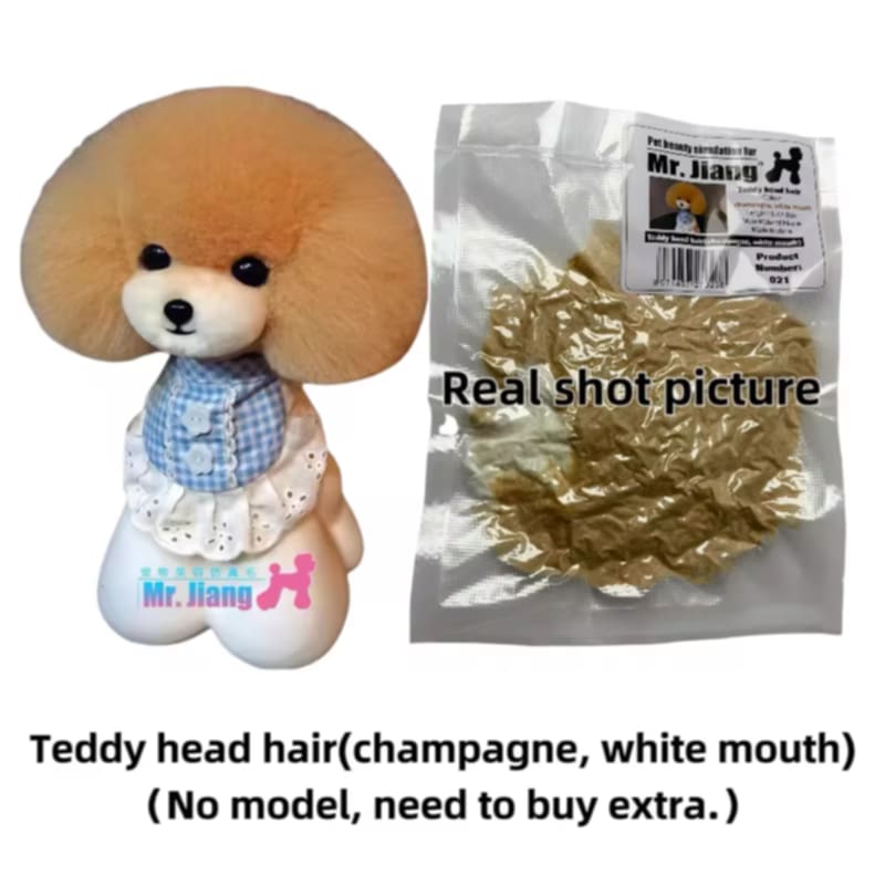 Mr Jiang Teddy Bear Head Model Dog Wig Hair (Wig Only)