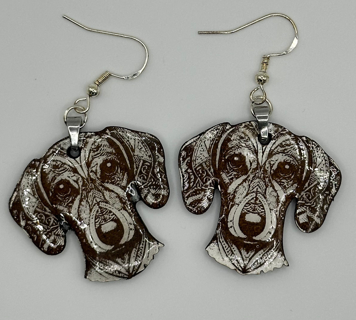 Geometric Dachshund Dangle Earring