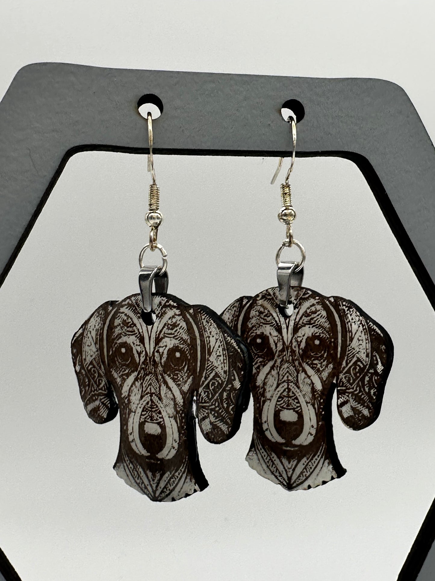 Geometric Dachshund Dangle Earring