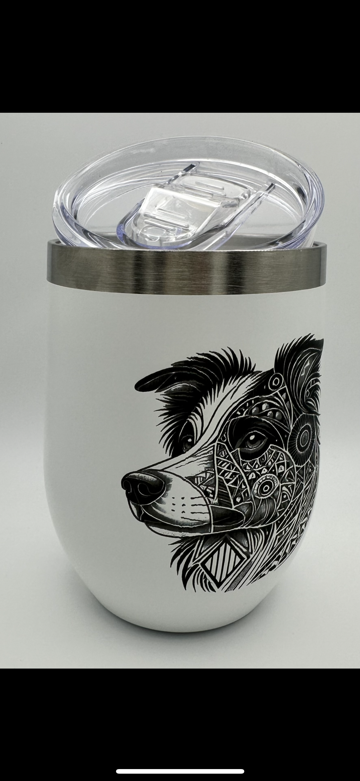 Geometric Dog design 12oz 340ml Double Wall Thermal Cup