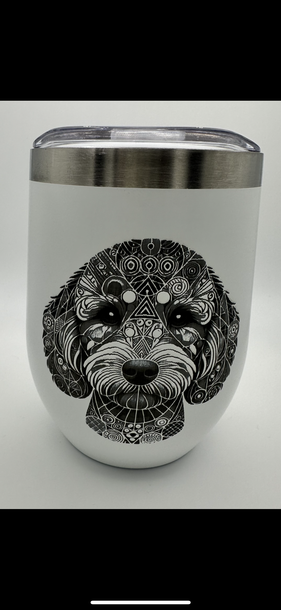 Geometric Dog design 12oz 340ml Double Wall Thermal Cup